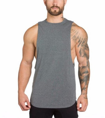 Camiseta de tirantes larga para hombre, para entrenamiento muscular, culturismo, gimnasio, entrenamiento atlético, camisetas deportivas 