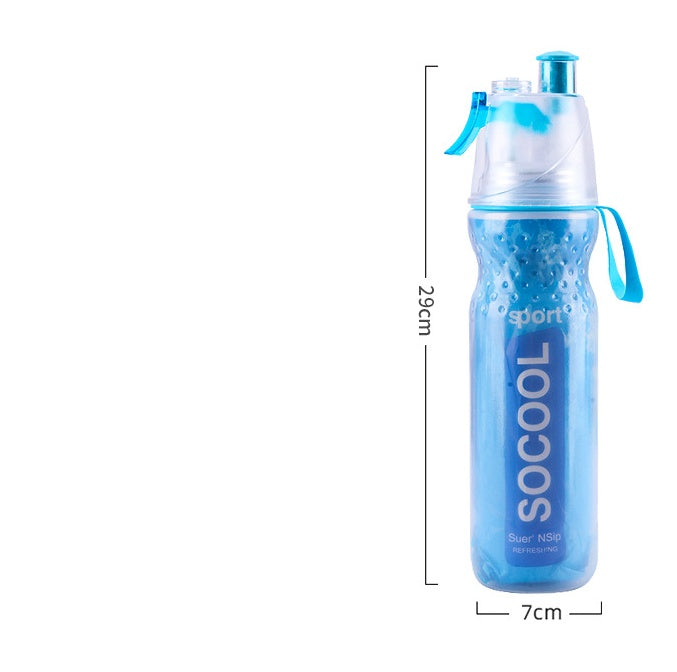 Insulated Misting Spray Water Bottle - 500ml Cooling Sports Bottle