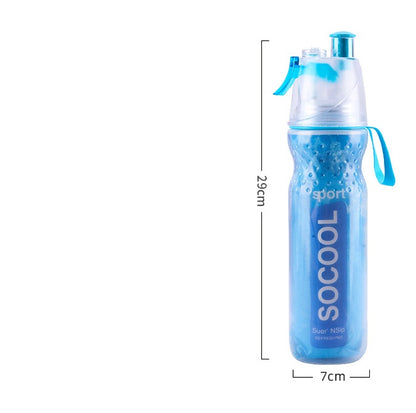 Insulated Misting Spray Water Bottle - 500ml Cooling Sports Bottle