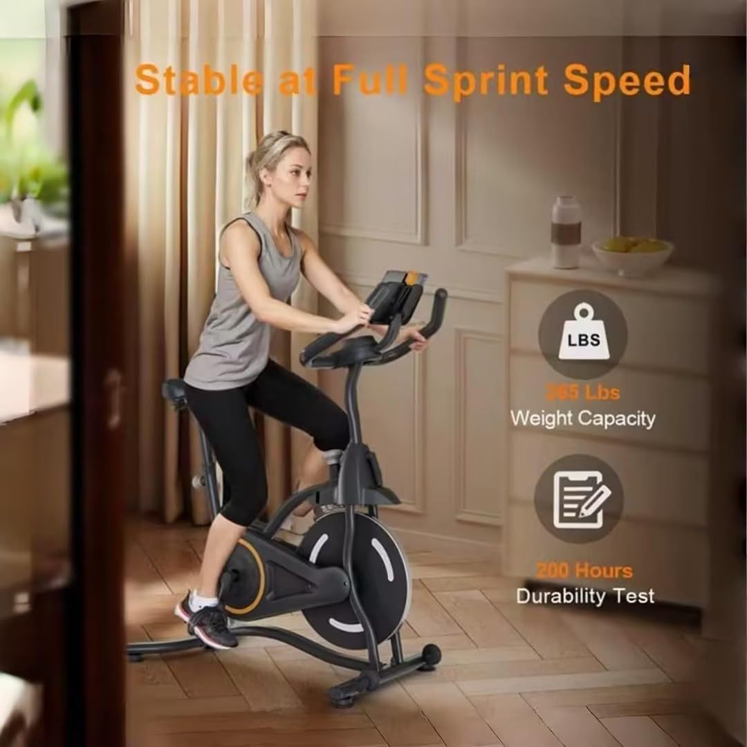 Indoor Spin Bike - Stationary Cycling Bike with Heart Rate Monitor