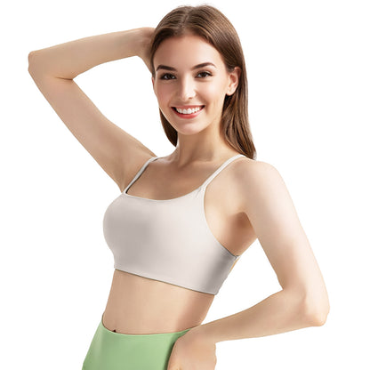 1Pc Women Cross Back Sport Bras Padded Strappy Crop Open Back Low Impact Bras Sexy Fitness Tank Tops With Removable Pads Thin Straps For Gym Yoga Workout Running