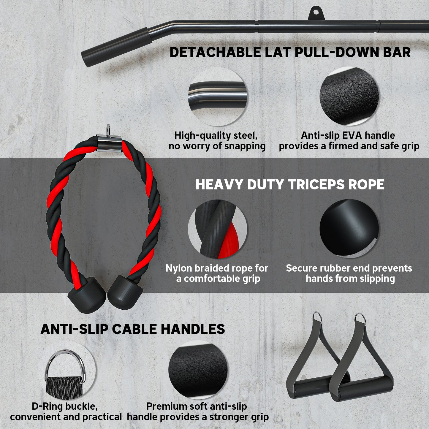 Cable Pulley System for Home Gym - LAT Pulldown & Full Body Cable Kit