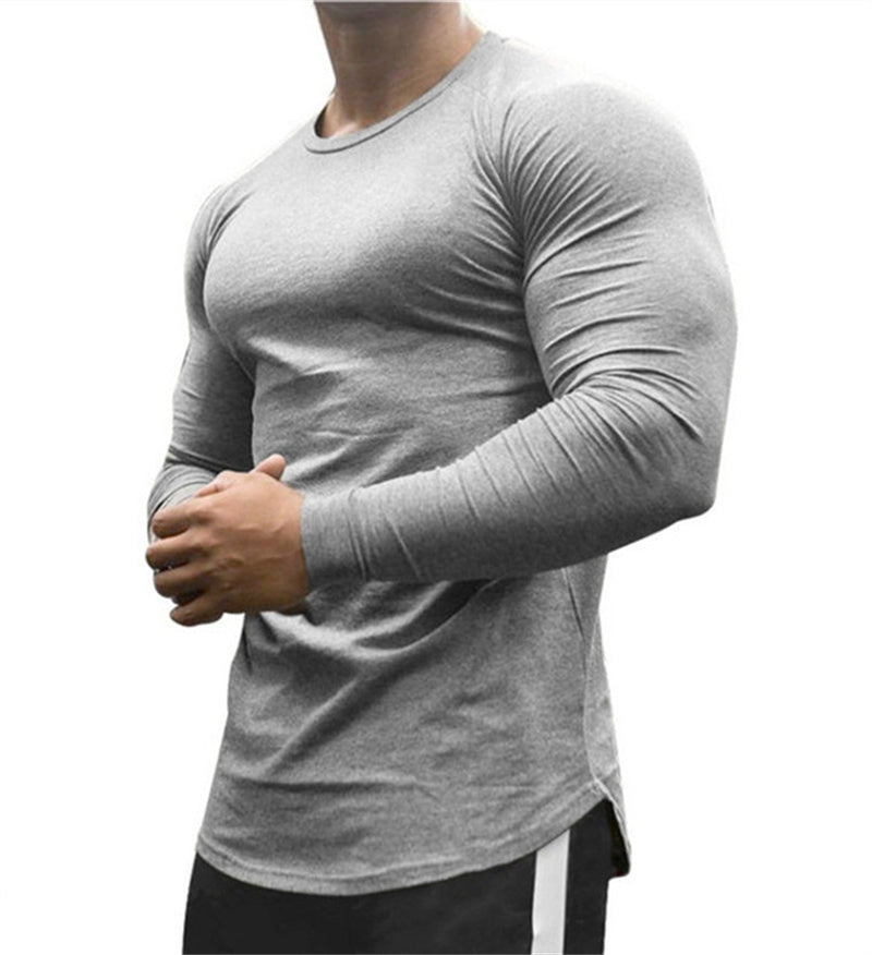 Nueva camiseta deportiva de manga larga para hombre, camiseta de gimnasio de secado rápido, camiseta de entrenamiento físico para gimnasio, camiseta para correr, camiseta de entrenamiento para hombre, camisetas de culturismo