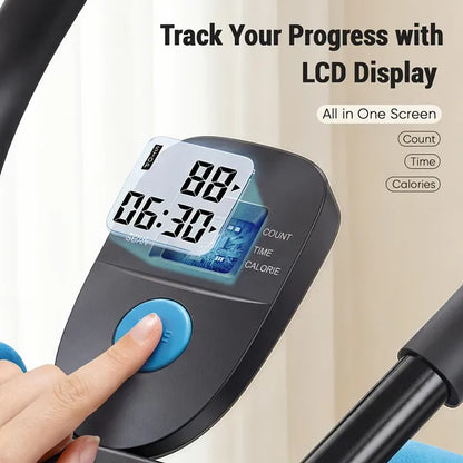 Adjustable Ab Machine - Foldable Core Trainer with LCD Display & 440 lb Capacity