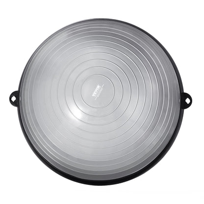 Half Exercise Ball Trainer, 23 Inch Balance Ball Trainer, 660lbs Capacity Stability Ball, Yoga Ball With Resistance Bands & Foot Pump, Strength Fitness Ball For Home Gym, Full Body Workout, Gray