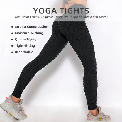 Leggings TIK Tok para mujer, leggings con textura de burbujas, pantalones de yoga para levantar los glúteos, negros, prohibidos en Amazon