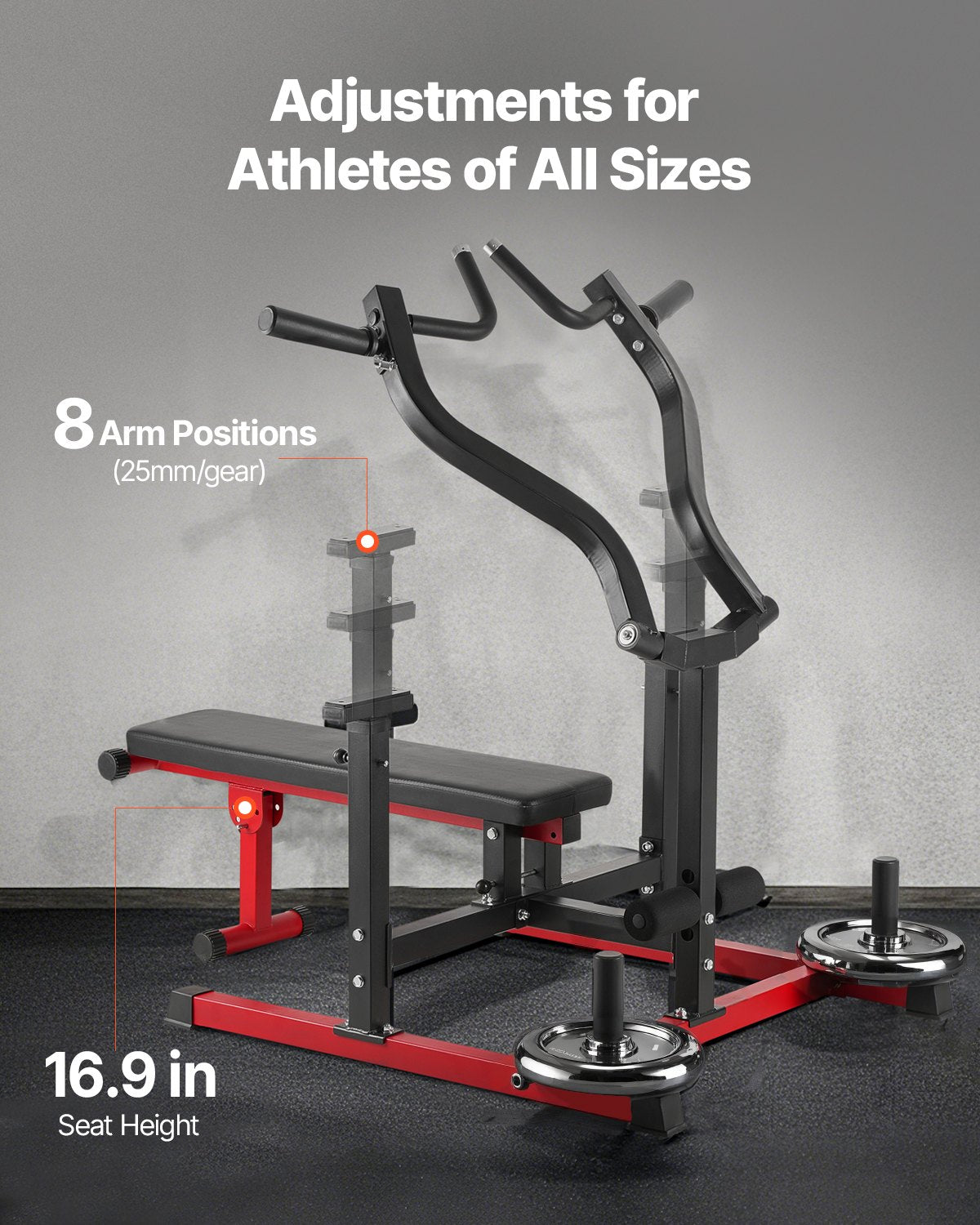 Premium Chest Press Machine - 450 LBS Adjustable Bench Press