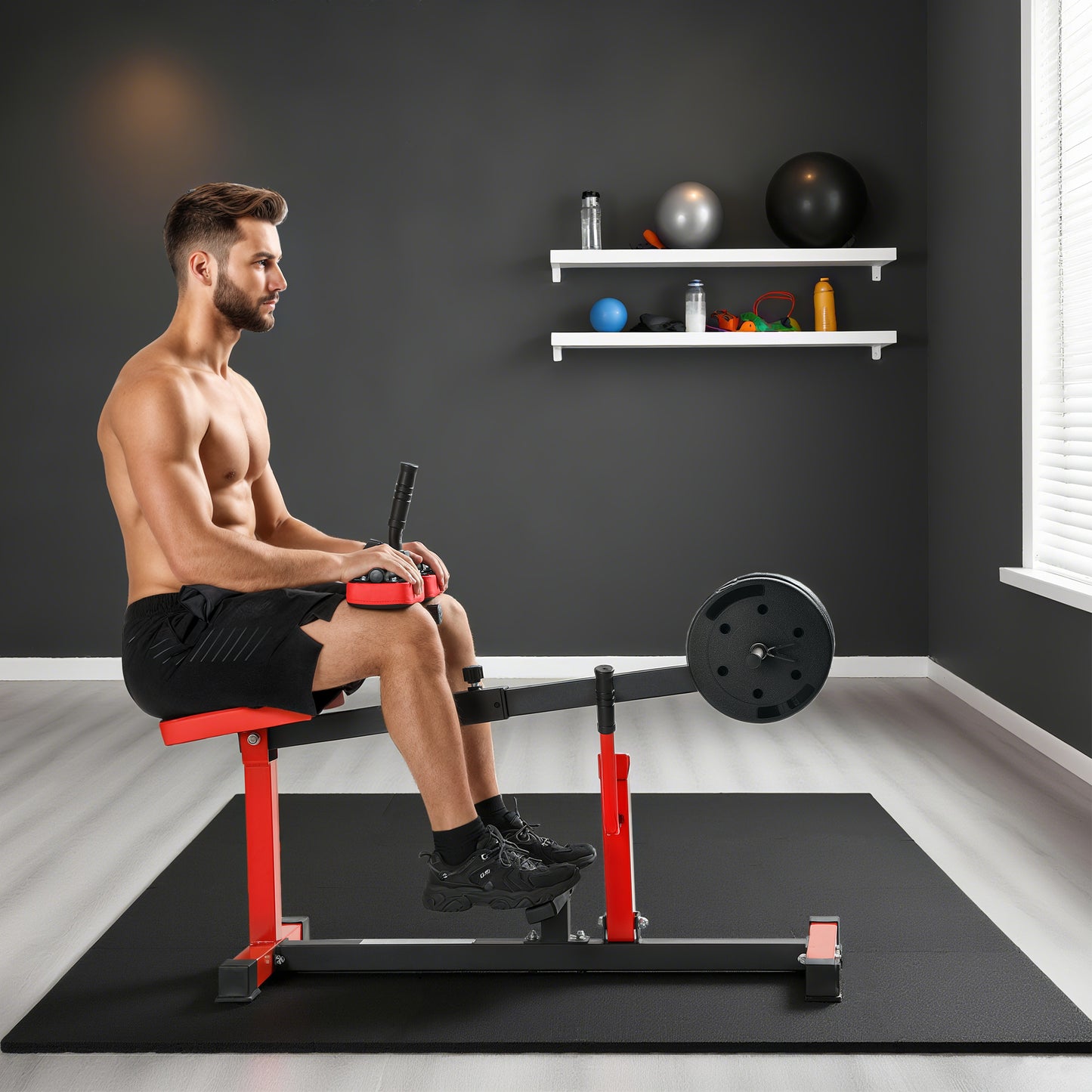 Seated Calf Raise Machine - Adjustable Steel Strength Training Equipment