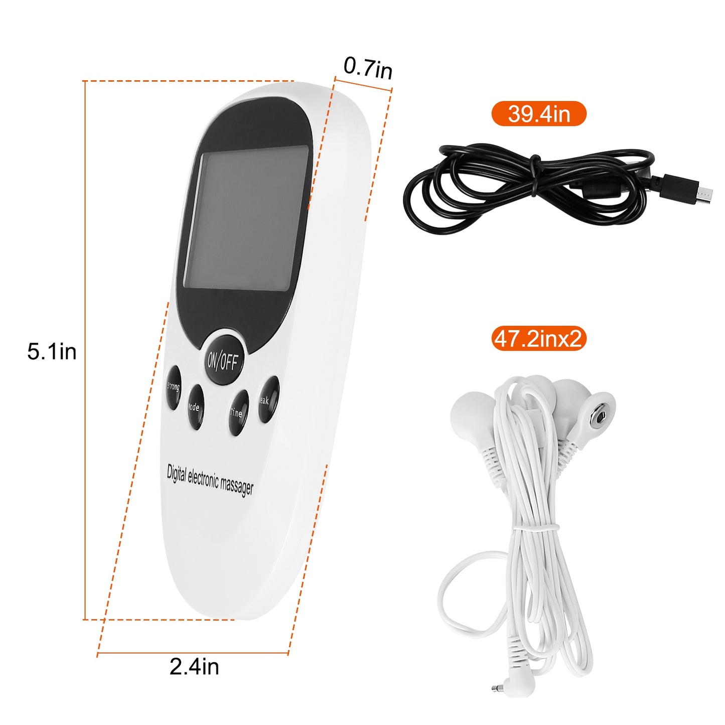 TENS Unit Muscle Stimulator - Dual Channel EMS Device with 8 Electrode Pads for Pain Relief