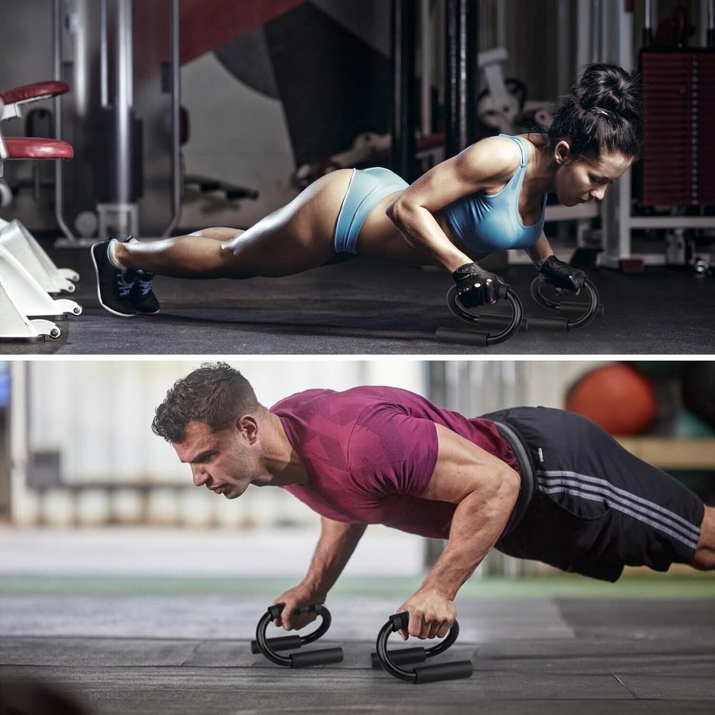 Barra de flexiones en forma de S, soporte de fitness antideslizante, empuñaduras para ejercicios, equipo de entrenamiento de fuerza, gimnasio en casa