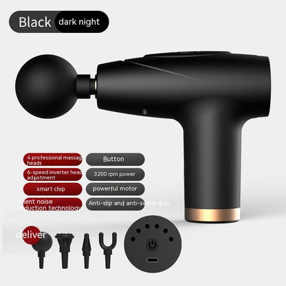Mini Massage Gun — 6-Speed Percussion Massager with 4 Attachment Heads & USB-C Charging