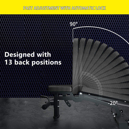 Adjustable Weight Bench - 1000 LBS Capacity Multi-Position