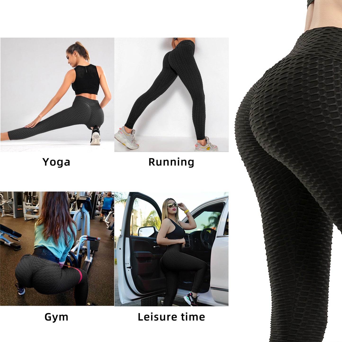 Leggings TIK Tok para mujer, leggings con textura de burbujas, pantalones de yoga para levantar los glúteos, negros, prohibidos en Amazon