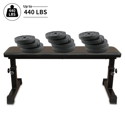 Flat Weight Bench - 440 LBS Capacity 5-Level Height Adjustment