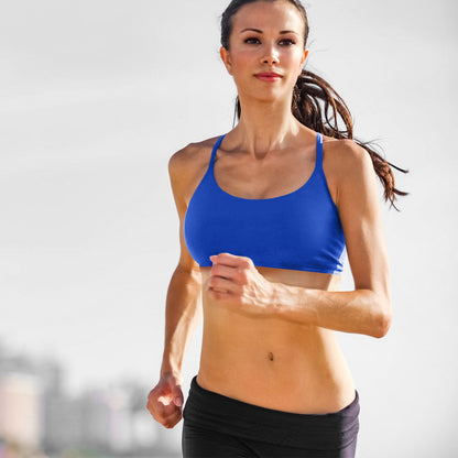 1Pc Women Cross Back Sport Bras Padded Strappy Crop Open Back Low Impact Bras Sexy Fitness Tank Tops With Removable Pads Thin Straps For Gym Yoga Workout Running