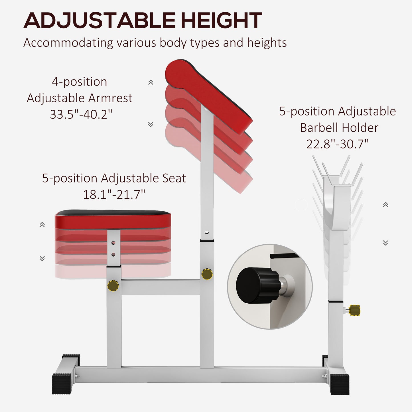 Preacher Curl Bench - Adjustable Bicep & Arm Isolation Station, 265 lb Capacity