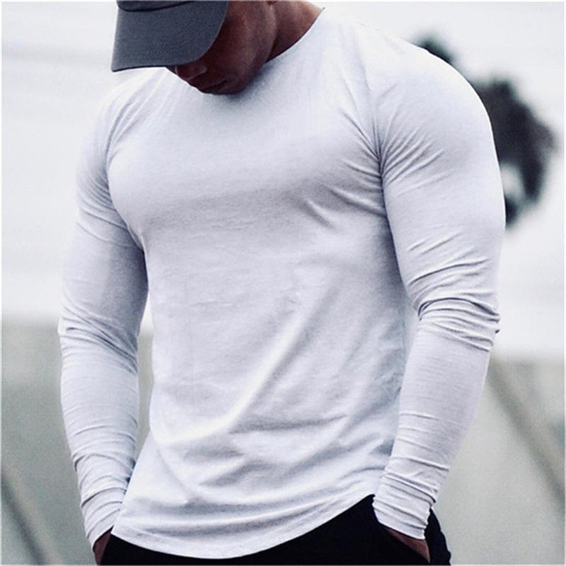 Nueva camiseta deportiva de manga larga para hombre, camiseta de gimnasio de secado rápido, camiseta de entrenamiento físico para gimnasio, camiseta para correr, camiseta de entrenamiento para hombre, camisetas de culturismo