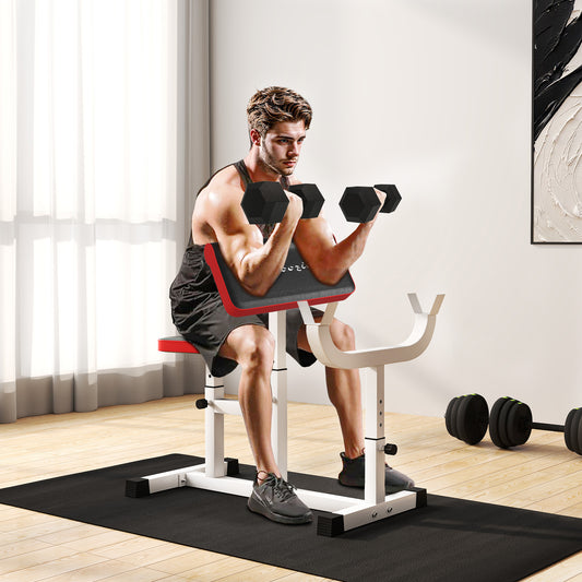 Preacher Curl Bench - Adjustable Bicep & Arm Isolation Station, 265 lb Capacity