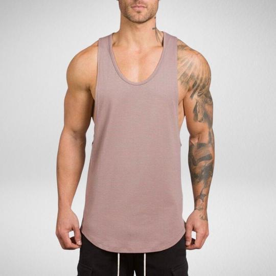 Camiseta de tirantes larga para hombre, para entrenamiento muscular, culturismo, gimnasio, entrenamiento atlético, camisetas deportivas 