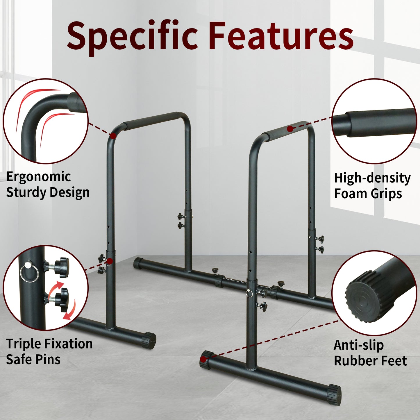 Power Tower Dip Station - Pull Up Bar & Multi-Function Home Gym Stand