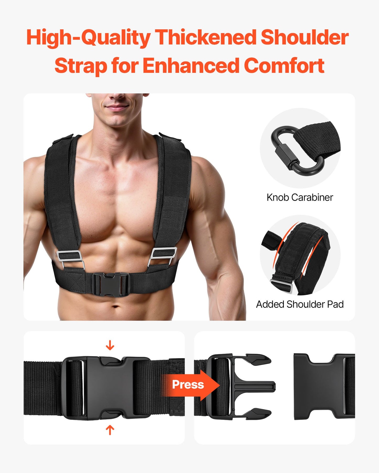 Professional Weight Sled - Steel Power Sled with Adjustable Handle & Harness