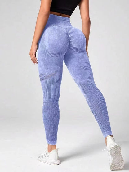 Leggings sin costuras con diseño hueco, cintura alta, levantamiento de cadera, pantalones deportivos para correr, fitness, yoga, ropa de moda para mujer