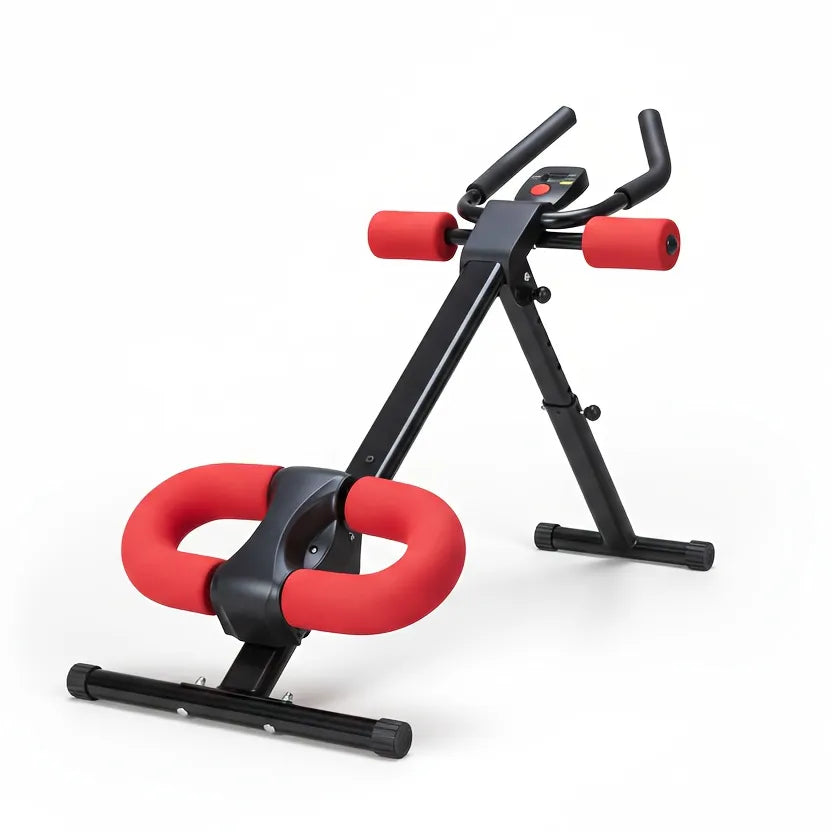 Adjustable Ab Machine - Foldable Core Trainer with LCD Display & 440 lb Capacity