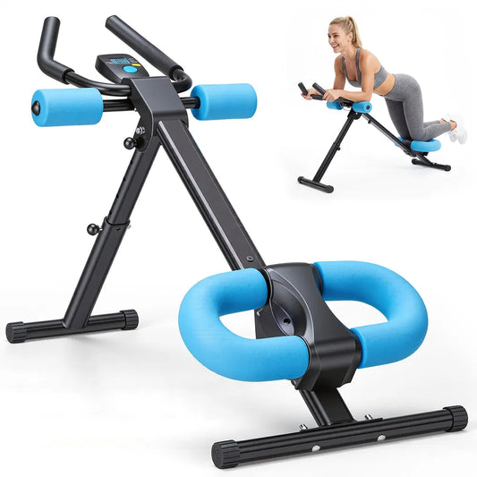 Adjustable Ab Machine - Foldable Core Trainer with LCD Display & 440 lb Capacity