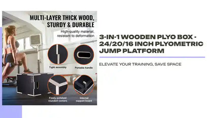 3-in-1 Wooden Plyo Box - 24/20/16 Inch Plyometric Jump Platform by@Outfy